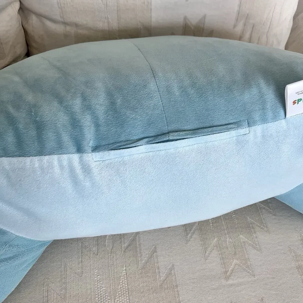 Shark Lounge/Reading Pillow Large 33x18” Kohls The Big One Kids Light Blue